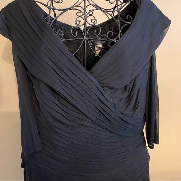 ALEX EVENINGS Black Ruched Bodice Chiffon Maxi Dress – Size 20W - Picture 6 of 8